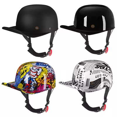 DOT Open Face Motorcycle Helmet Men Women Vintage Retro Baseball Cap Half Helmet • $49.99