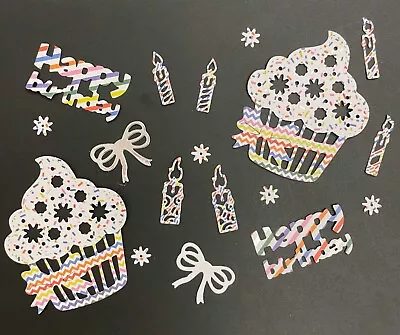 £2.25 • Buy Cup Cakes & Candles Happy Birthday Die Cut Card Toppers