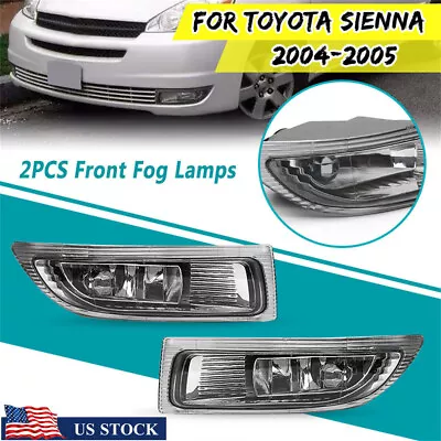 Car Front Fog Driving Lamp Light Clear Lens Left+Right For Toyota Sienna 2004-05 • $47.22