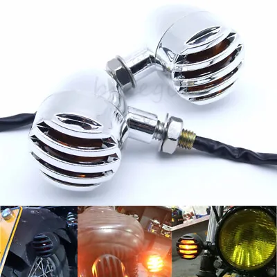 Chrome Motorcycle LED Turn Signal Light Amber Blinker Bulb Indicator Lamp • $13.99