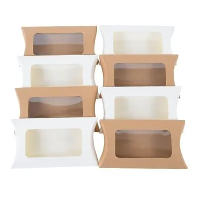 $8.98 • Buy Pillow Shape Candy Box - Kraft Paper Party Favor Packaging Supplies 10/20pcs Set