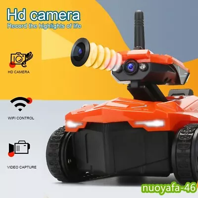 RC Tank Wifi FPV 720P HD Camera App AR War Battle Remote Control Spy Car Toy Set • £59.99