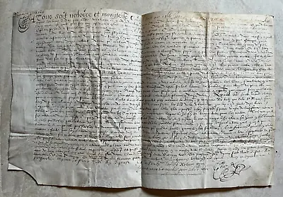 Antique 1626 French Document On Vellum  Manifest For Election Noble Jean Meynice • $124.50