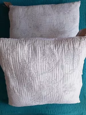 2 X Matelasse Cushion By WWF Tesco Home Size 50x50 Cm White Cover 93% Cotton New • £22
