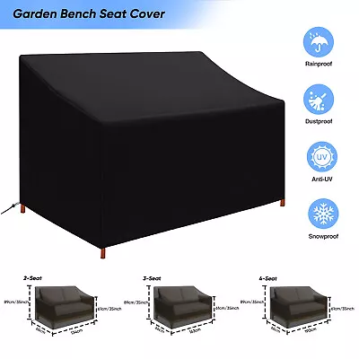 Heavy Duty Garden Bench Seat Cover Waterproof Outdoor For Furniture 2/3/4 Seater • £11.99