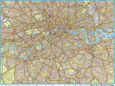 A-Z London Master Plan - Centre - 40  X 30.25  Laminated Wall Map • £35.36