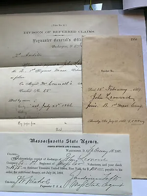 $42.95 • Buy 1867 Military Volunteer Discharge Civil War? Massachusetts