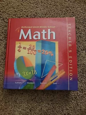 Teacher's Edition MCDOUGAL LITTELL MIDDLE SCHOOL MATH BOOK COURSE 1 • $59.99