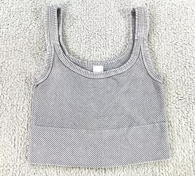 Nikibiki Seamless Cropped Tank Top Chevron Ribbed One Size OS Vintage Ether Grey • $17.99