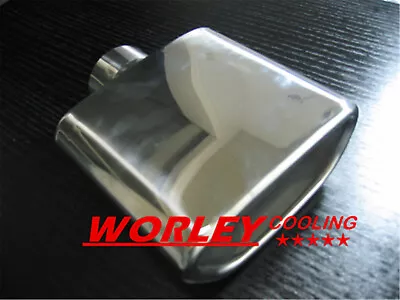 2.3  Inlet Trapezoid Resonated Exhaust Muffler Tip 7  Long Stainless Steel New • $70