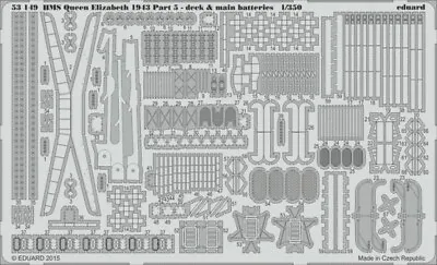 Eduard 1/350 Hms Queen Elizabeth 1943 Pt.5 Aa Deck/main Batteries For Tsm 53149 • £35.64