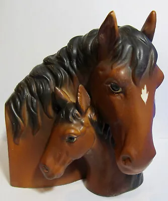 Vintage Ceramic Mare & Foal Horse Head Planter Vase Napcoware Japan C8845 • $15