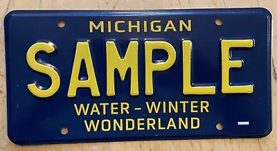 Mint Michigan 000000  Auto License Plate   Sample   Mi Water Winter Wonderland • $24.99
