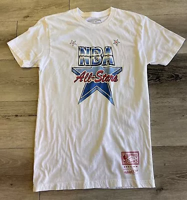 Mitchell N Ness Shirt Size Small White NBA All Star Logo Graphic Print 1991 • $20