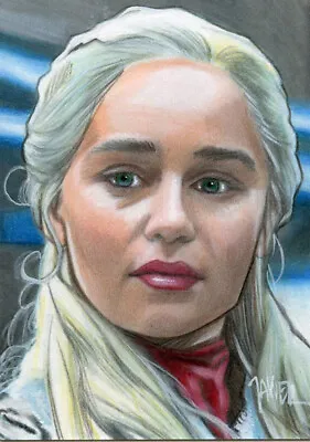 Game Of Thrones DAENERYS TARGARYEN Emilia Clarke SKETCH Card PRINT 1 Of 15 ART 2 • $9.99