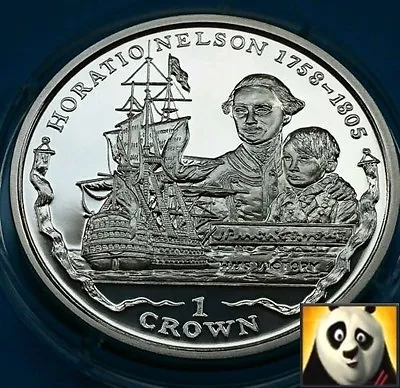 2006 FALKLAND ISLANDS 1 Crown HMS VICTORY & Nelson Trafalgar Silver Proof Coin  • £27.95