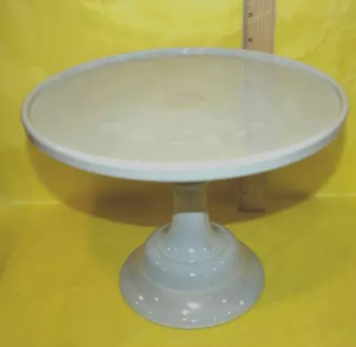 Mosser Glass Pedestal Cake / Pastry Stand Plate  10  GRAY MARBLE NEW NO BOX • $44.95