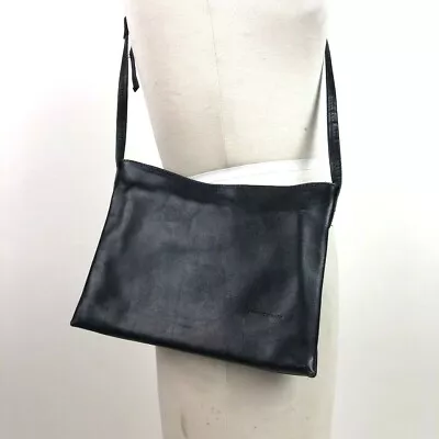 Francisco Biasia Genuine Leather Purse Shoulder Bag Made In Italy Zip Black • $26.95