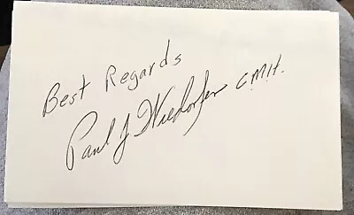 Paul Wiedorfer  Signed 3x5 Index Card Autographed Military Medal Of Honor • $10