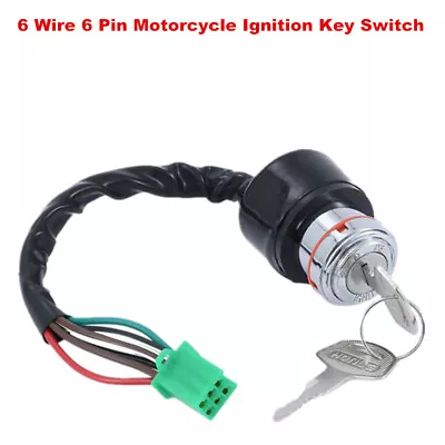 6 Wire 6 Pin Universal Motorcycle Dirt Bike Ignition Key Switch With 2 Keys Set • $17.39