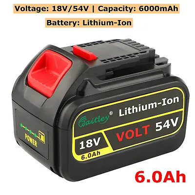 £59.99 • Buy 18V 54V Volt 6.0Ah Li-ion Power Tool Slide Battery Replace For Dewalt XR DCB546