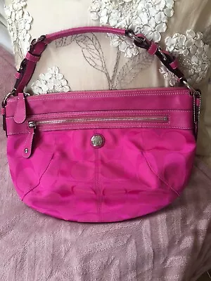 Coach Cerise Pink Monogram Leather/Canvas Shoulder Bag Vintage Y2K • £70