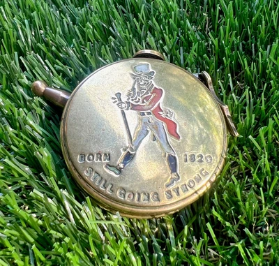 £35 • Buy Vintage Brass Bowls Measure, Johnny Walker 'Striding Man' By John Rabone & Sons