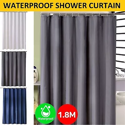 Extra Long Shower Curtain Fabric With Hook Weighted Waterproof Bathroom Curtains • $18.99
