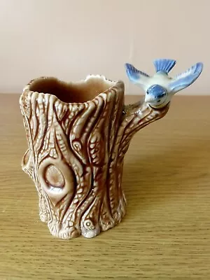 Wade Blue Bird On A Tree Trunk Posy Vase • £0.99