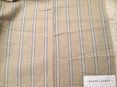 RALPH LAUREN 24  X 26” FABRIC REMNANT  Amelia Ticking Slate“ Italy #37 • £19.25