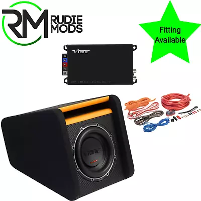 VIBE SLICK 8  Passive Bass Enclosure SLICKMIT8-V3 Car Sub With Amp & Wiring Kit • $371.76