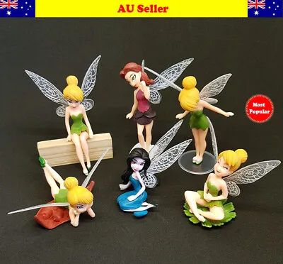 Disney Tinkerbell Wing Fairies Peter Pan Action Figures Cake Topper Deco Toy PVC • $23.99