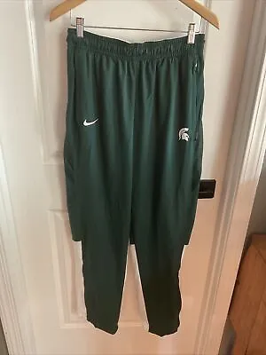 Michigan State Spartans - Nike Dri-Fit On Field Track Pants - Green -Men’s Sz L • $29.99