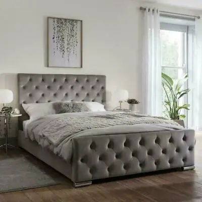 IBEX PLUSH VELVET  Upholstered Bed Frame  MADE IN UK • £440.10