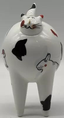 Villeroy & Boch Black & White Cat Figurine Mice & Rabbit Design Made In France • $94.99