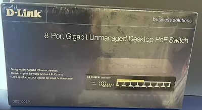 D-Link 8-Port Gigabit Unmanaged Desktop Switch 80 Watts Across 4 PoE Ports • $159.99