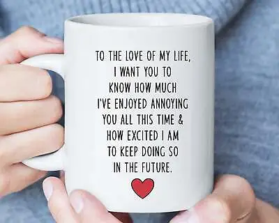 $26.99 • Buy Funny Love Mug Valentines Day Gift For Him Or Her Anniversary Gift For Husband