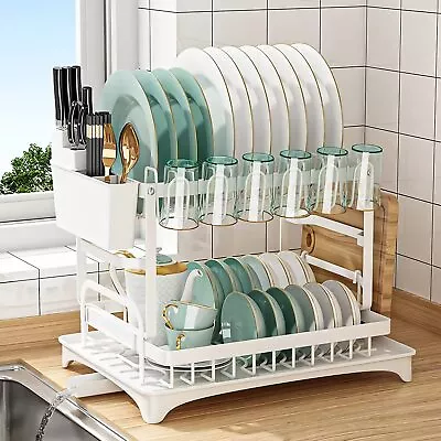 Kitchen Dish Cup Drying Rack Utensil Drainer Dryer Tray Cutlery Holder Organizer • $33.90