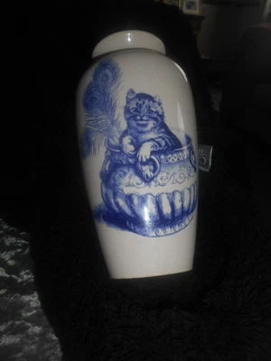£499.99 • Buy Vase Cat In Pot With Peacock Feather  Vase From Poole Pottery In The 90s