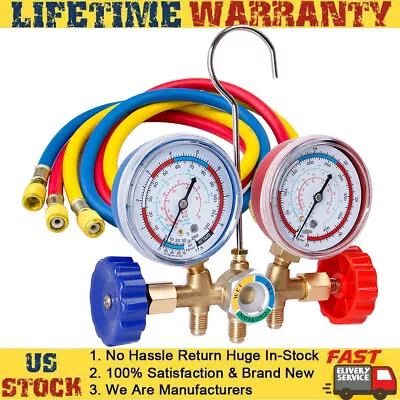 Manifold Gauge Set HVAC AC A/C 5FT Color Hose Air Conditioner HVAC 59'' New • $31.93