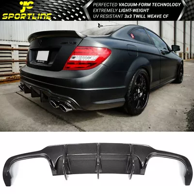 Fits 12-15 Mercedes C Class W204 C63 Rear Bumper Diffuser CF • $282.12