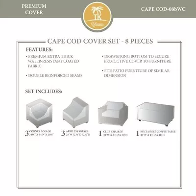 TK Classics Cape Cod 8 Piece All Weather Cover Set 08b In Beige • $518.27