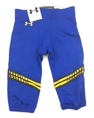 Under Armour Football Game Jet Stream Pant Men's L Royal Blue Yellow UF019PM • $7.02