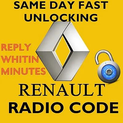 FAST Radio Unlocking Code Renault Megane Scenic Laguna Clio Twingo Kangoo Decode • £0.99