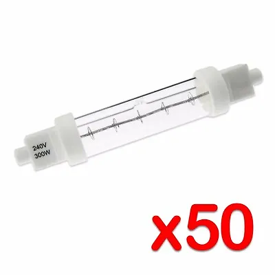 50 X JACKETED FOOD SAFE 120mm R7 300W PUSH FIT GANTRY HEAT LAMPS BULBS LIGHTS • £215