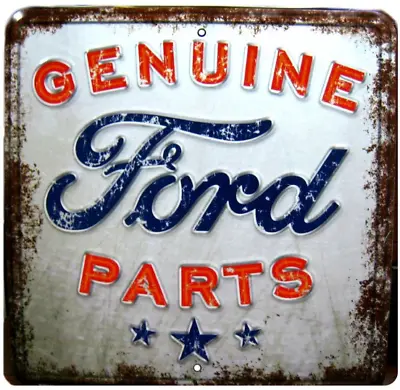 Genuine Ford Parts Vintage Style Embossed Metal Signs Man Cave Garage Shop Decor • $24.99