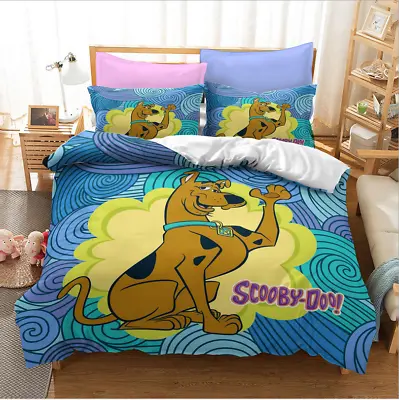 £30.02 • Buy Scooby-Doo Cartoon 3D Bedding Set 2/3pcs Bed Cover Pillowcase Single/Double