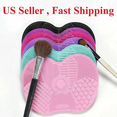 Silicone Makeup Brush Cleaner Pad Washing Scrubber Board Cleaning Mat Tool • $4.95