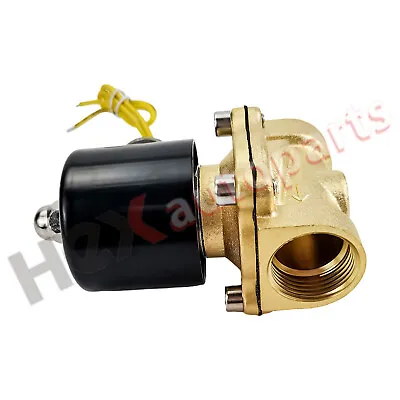 3/4  Brass Electric Solenoid Valve 110V Volt AC Water Air Gas Fuels VITON NC NEW • $25