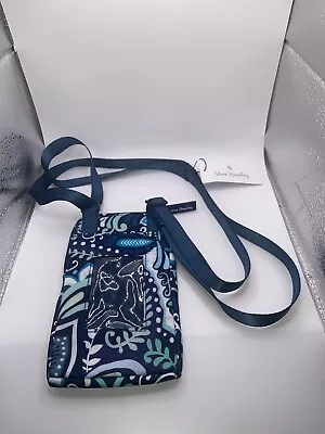 NWT Vera Bradley Lighten Up RFID Mini Cellphone Crossbody BLUE ISLAND MEDALLION  • $19.99